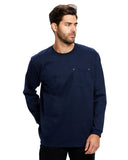 US Blanks-US5544-Flame Resistant Long Sleeve Pocket T Shirt-NAVY BLUE