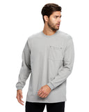 US Blanks-US5544-Flame Resistant Long Sleeve Pocket T Shirt-SILVER