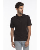 US Blanks-US5580-Jersey Interlock Polo T Shirt-BLACK