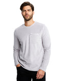 US Blanks-US5594-Velour Long Sleeve Pocket T Shirt-SILVER