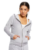 US Blanks-US565-Velour Full Zip Hoodie-SILVER