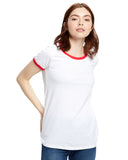 US Blanks-US609-Classic Ringer T Shirt-WHITE/ RED