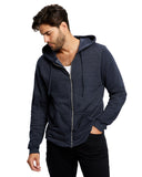 US Blanks-US8010-Heavyweight Loop Terry Full Zip Hooded Sweatshirt-NAVY BLUE